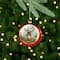 Glittered Reindeer Glass Christmas Disc Ornament